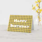 Gelbe schwarze karierte Karo-alles- Gute zum Karte (Gelbe Blume)