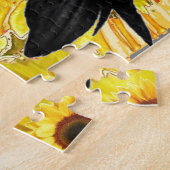 gelbe schwarze Krähen- u. Sonnenblumemit Puzzle (Seite)