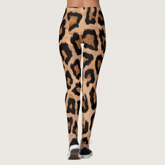 Gelbe schwarze Leoparde Leggings (Rückseite)