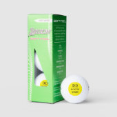 Gelbe schwarze Monogramm-Initialen Golfball (Verpackung)