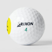 Gelbe schwarze Monogramm-Initialen Golfball (Logo)