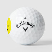 Gelbe schwarze Monogramm-Initialen Golfball (Logo)