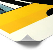 Gelbe schwarze Pinguine Abstrakt Sonnenschein Art Poster (Ecke)