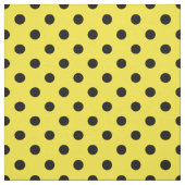 Gelbe schwarze Polka Dots Textil Stoff (Muster)