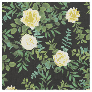 Gelbe Schwarze Rose Blumenkohl Blume Stoff