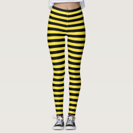 Gelbe schwarze Streifen Hummeln-Halloween-Party Leggings