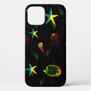 Gelbe, schwarze und braune Fische nahtlos. ABS Case-Mate iPhone Hülle