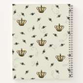 Gelbe, schwarze und goldene Queen Bee, Crown & Scr Notizblock (Rückseite)