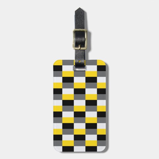 Gelbe, schwarze und graue Farbkombination Gepäckanhänger (Vorderseite vertikal)