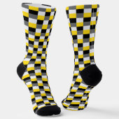 Gelbe, schwarze und graue Farbkombination Socken (Gewinkelt)