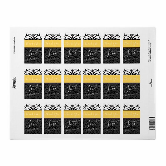 Gelbe, schwarze und graue Hummelente Adressaufkleber (Vorne)