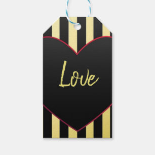 Gelbe, schwarze und rote "LIEBE"-Herz-Geschenkanhä Geschenkanhänger
