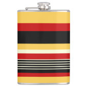 Gelbe, schwarze und rote Streifen Flachmann (Vorderseite)