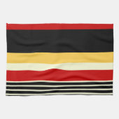 Gelbe, schwarze und rote Streifen Geschirrtuch (Horizontal)