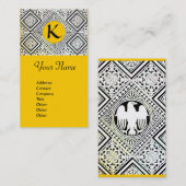 GELBE, SCHWARZE UND WEISSE RÖMISCHE EDELDAMASK-MON VISITENKARTE (Vorne/Hinten)