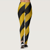 Gelbe schwarze Verkehrs-Vorsicht Stripes Leggings (Rückseite)