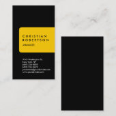 Gelbe, schwarze Visitenkarte für vertikalen Trend (Vorne/Hinten)