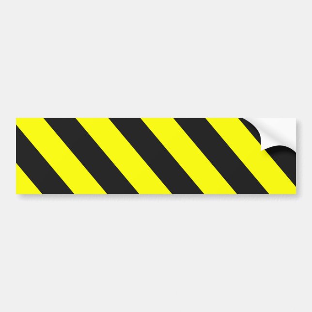 Gelbe schwarze warnende Streifen Autoaufkleber (Vorne)