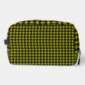 Gelbe schwarze Weave Muster Toilettenbeutel Waschbeutel (Vorderseite)