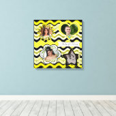 Gelbe, schwarze, weiße Foto-Wand hängt Leinwanddruck (Insitu (Holzboden))