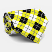 Gelbe, schwarze, weiße u. graue krawatte (Gerollt)