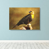 Gelbe schwarzgezapfte Leinwand (Insitu (Holzboden))