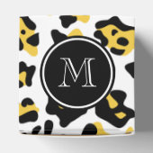 Gelbe schwarzleopard-Tierausdruck mit Monogramm Geschenkschachtel (Oben)