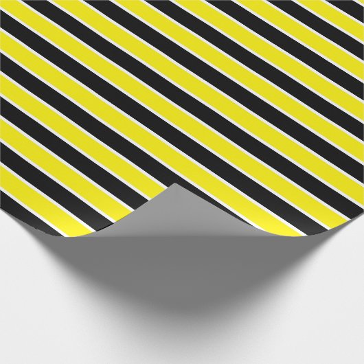 Gelbe, Schwarzweiss-Streifen Geschenkpapier (Ecke)