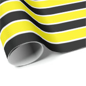 Gelbe, Schwarzweiss-Streifen Geschenkpapier (Rolleneckpunkt)