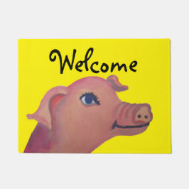 gelbe Schwein-Fußmatte Fußmatte