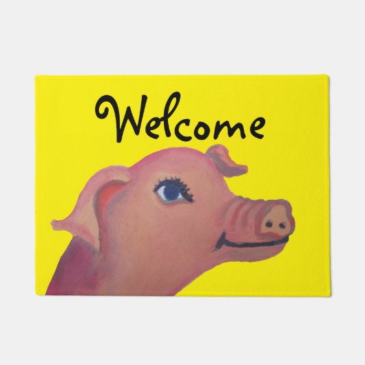 gelbe Schwein-Fußmatte Fußmatte (Vorderseite)