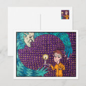 "Gelbe Seide Pajamas" Postkarte (Vorne/Hinten)