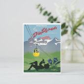 Gelbe Seilbahn auf Diablerets, Vintag Postkarte (Stehend Vorderseite)