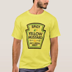Gelbe Senfflaschenetikett Halloween passende Cos T-Shirt