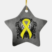 Gelbe Sensibilisierungskassette mit Flügeln Keramik Ornament (Hinten)