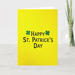 Gelbe Shamrocks St. Patricks-Karte Karte