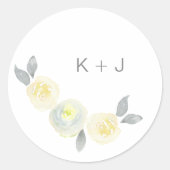 Gelbe Siegel mit Initialen Runder Aufkleber (Vorderseite)