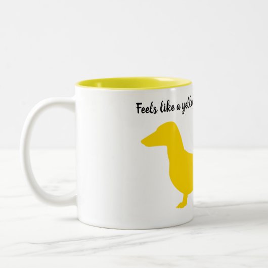 Gelbe Silhouette Dackel Tasse (Links)