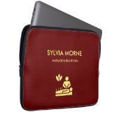 Gelbe Silhouette des modernen Wellness-Centers Laptopschutzhülle (Vorne Rechts)