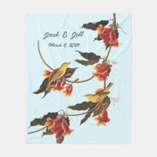 Gelbe Singvögel auf der Kreuzung Fleecedecke