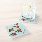 Gelbe Singvögel auf der Kreuzung Glasuntersetzer (Schrägansicht)