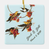 Gelbe Singvögel auf der Kreuzung Keramikornament (Vorderseite)