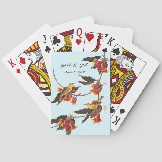 Gelbe Singvögel auf der Kreuzung Spielkarten (Rückseite)