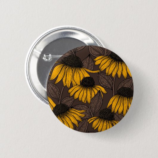 Gelbe Sitzmöbel in dunkelbrauner Farbe Button (Vorne & Hinten)