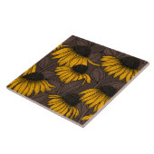 Gelbe Sitzmöbel in dunkelbrauner Farbe Fliese (Seite)