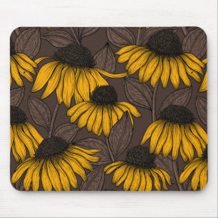 Gelbe Sitzmöbel in dunkelbrauner Farbe Mousepad