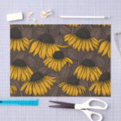 Gelbe Sitzmöbel in dunkelbrauner Farbe Seidenpapier (Handwerk)