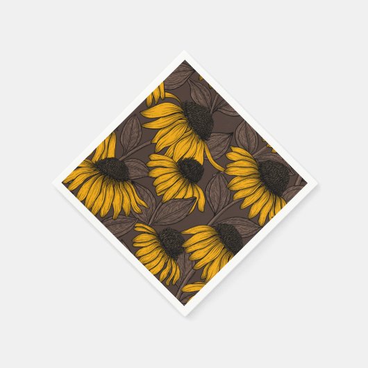 Gelbe Sitzmöbel in dunkelbrauner Farbe Serviette (Ecke)