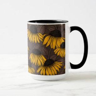 Gelbe Sitzmöbel in dunkelbrauner Farbe Tasse