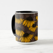 Gelbe Sitzmöbel in dunkelbrauner Farbe Tasse (Vorderseite Links)